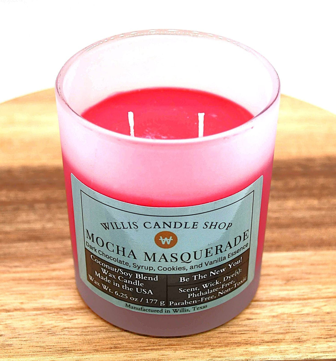 Cotton wick candle at the Willis Candle Shop.