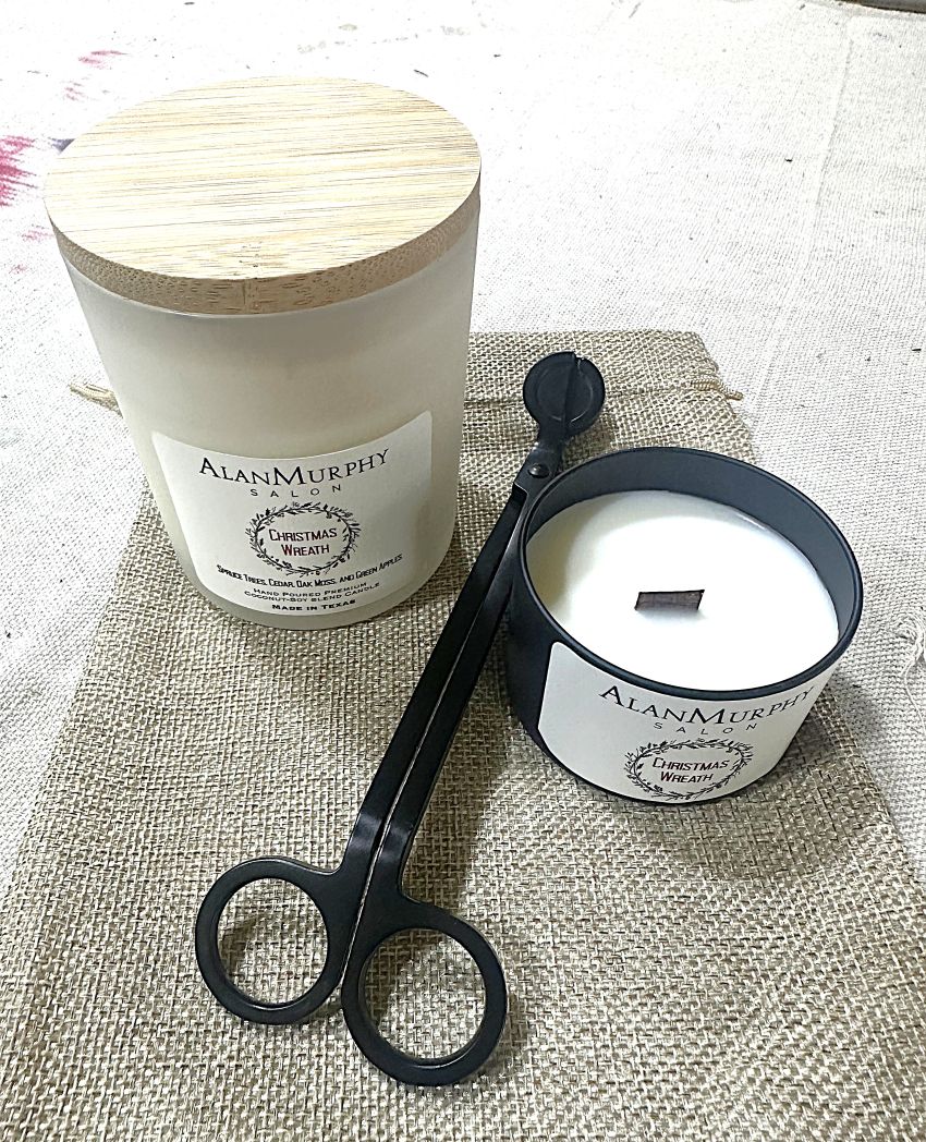Custom candle order for Alan Murphy Salon completed at the Willis Candle Shop.