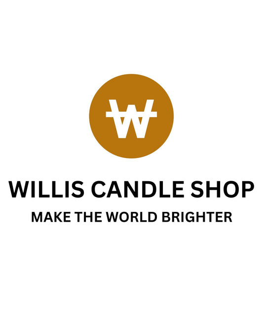 Willis Candle Shop logo with orange circle and large white W.