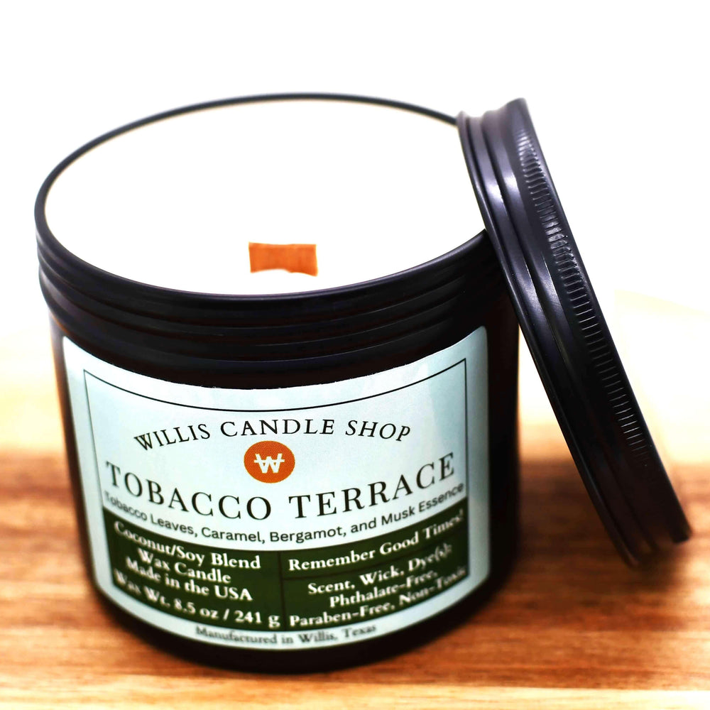 Tobacco Candle in the wooden wick candle collection.