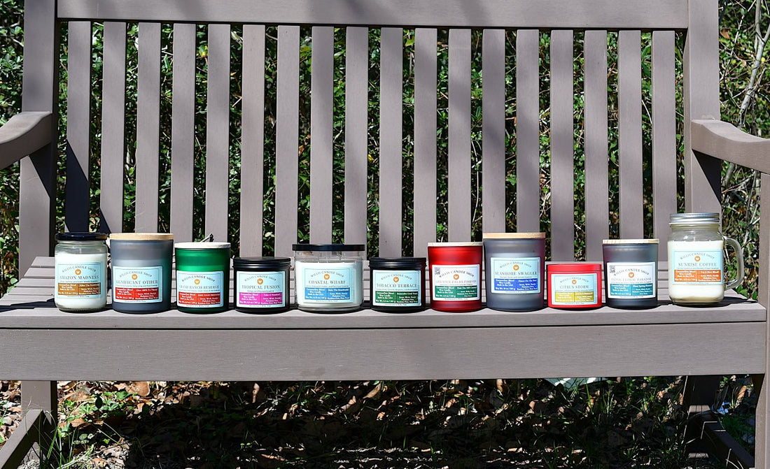 A handcrafted Spring Summer candle vessel from the Willis Candle Shop crafted for your home.