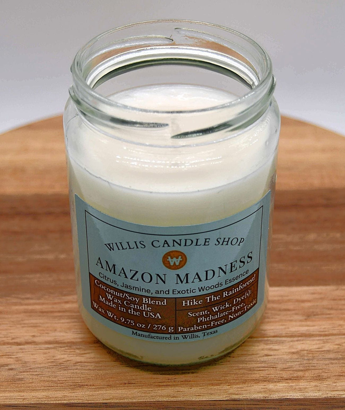 Amazon Madness scented candle as single wick candle at Willis Candle Shop.