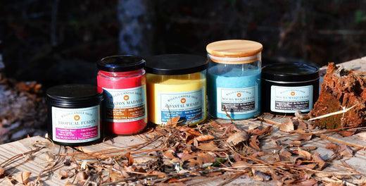 Willis Candle Shop scented candle collage of coconut soy wax candles.