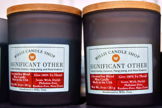 Significant Other candle with black frosted glass candle option in Willis, Texas.