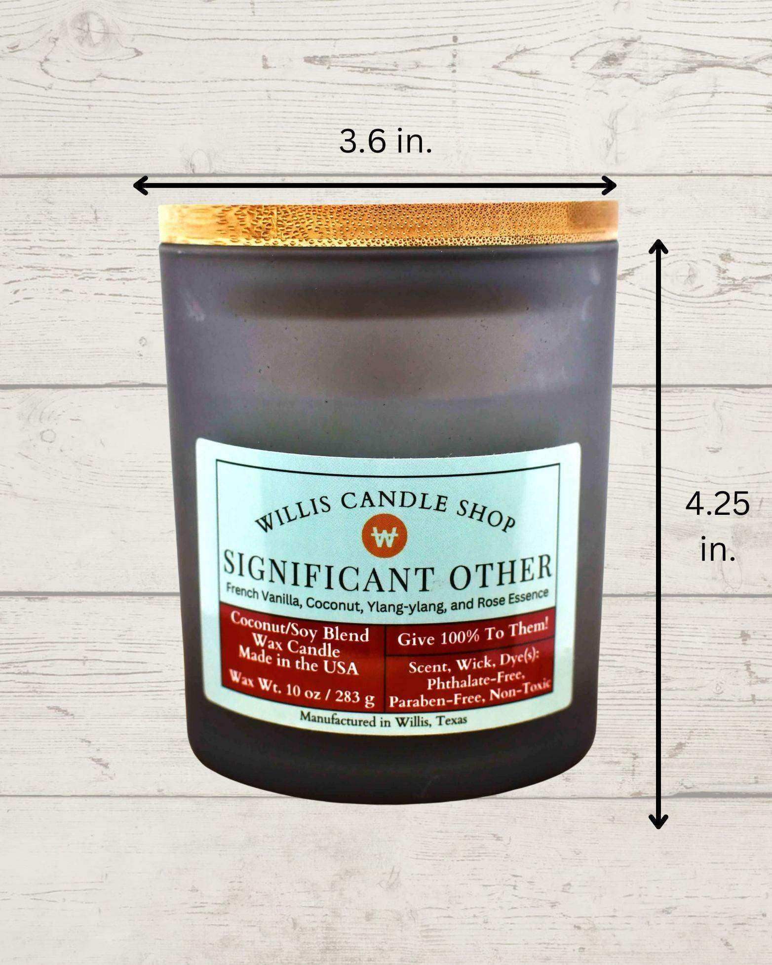 Fragrant candle option as a vanilla candle scented candle choice at Willis Candle Shop.