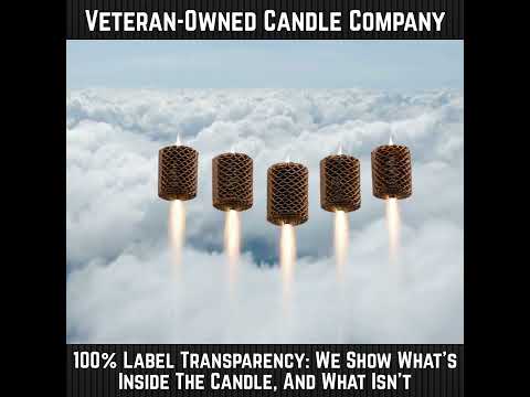 Scented candle video of free shipping on veteran-owned candle company.
