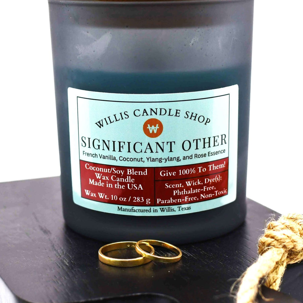 
                  
                    Sea-green coconut and soy 25/75 blended candle with french vanilla, coconut, rose Significant Other fragrance.
                  
                